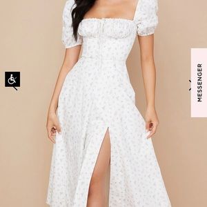 House of CB white dress with floral pattern in size XS